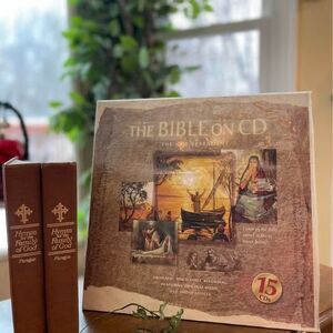 Bible on CD (New Testament — 15 CDs) + Hymns Book Set — Christian Bundle